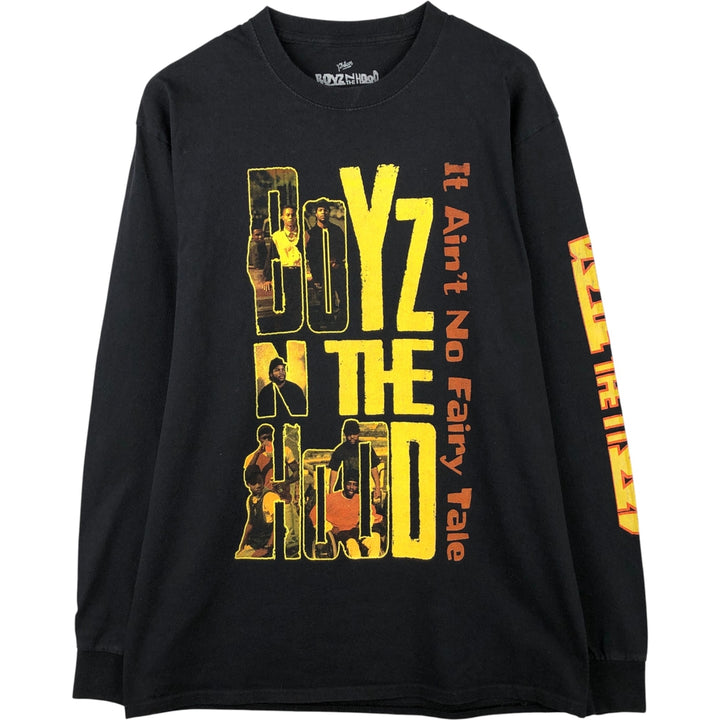 BOYZ N THE HOOD Movie Long Sleeve T-Shirt, Men's Size L cotton black type Vintage Second Hand