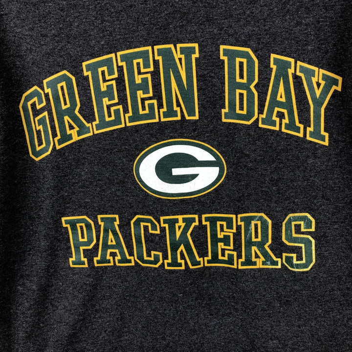 NFL GREEN BAY PACKERS Long Sleeve T-Shirt, Men's Size Medium cotton Charcoal Vintage Second Hand