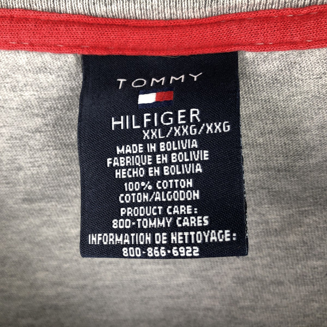 Vintage 90'S Tommy Hilfiger long-sleeved T-shirt, men's size XXL cotton gray type Vintage Second Hand