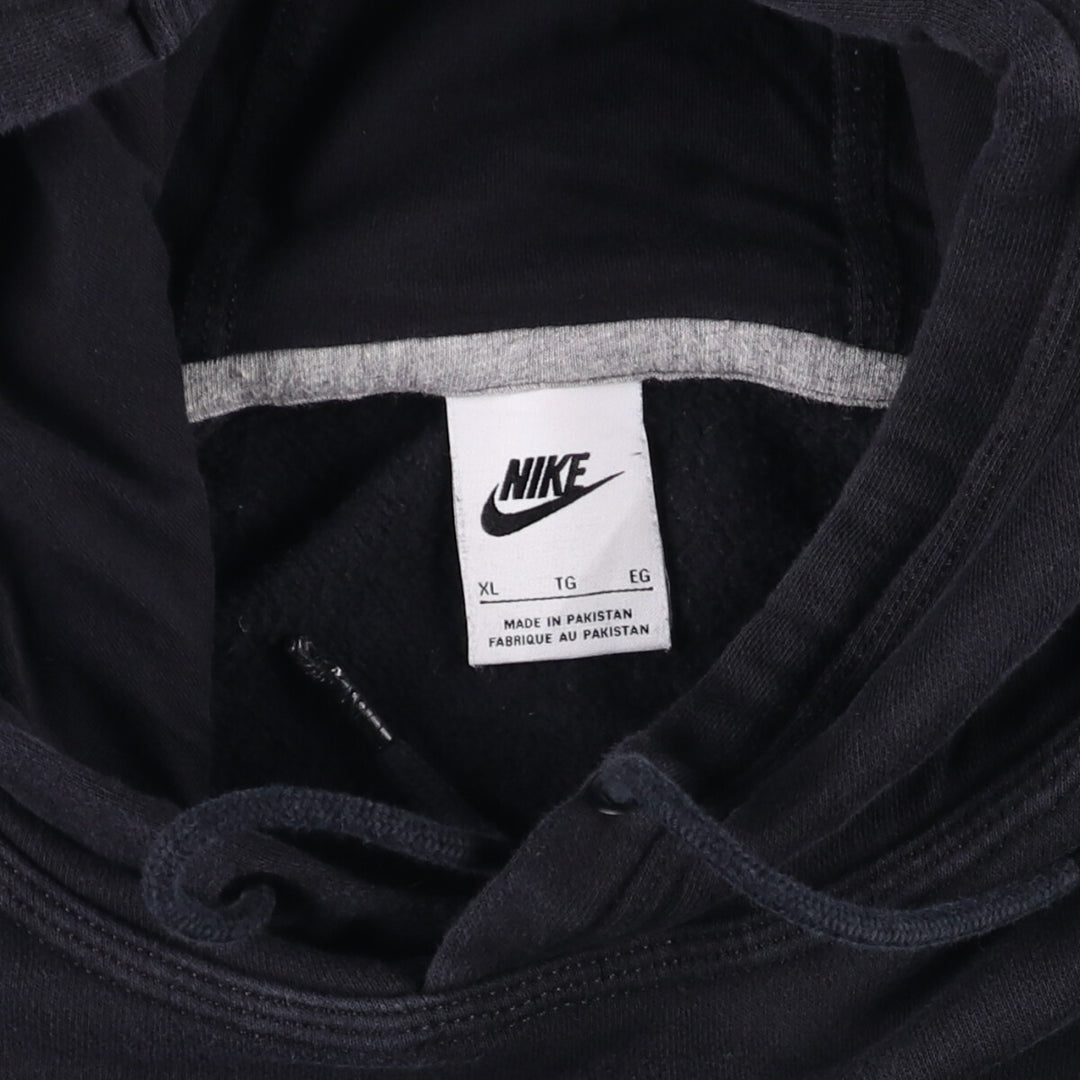 Nike Sweat Pullover Hoodie Men's XL Size cotton black type Vintage Second Hand