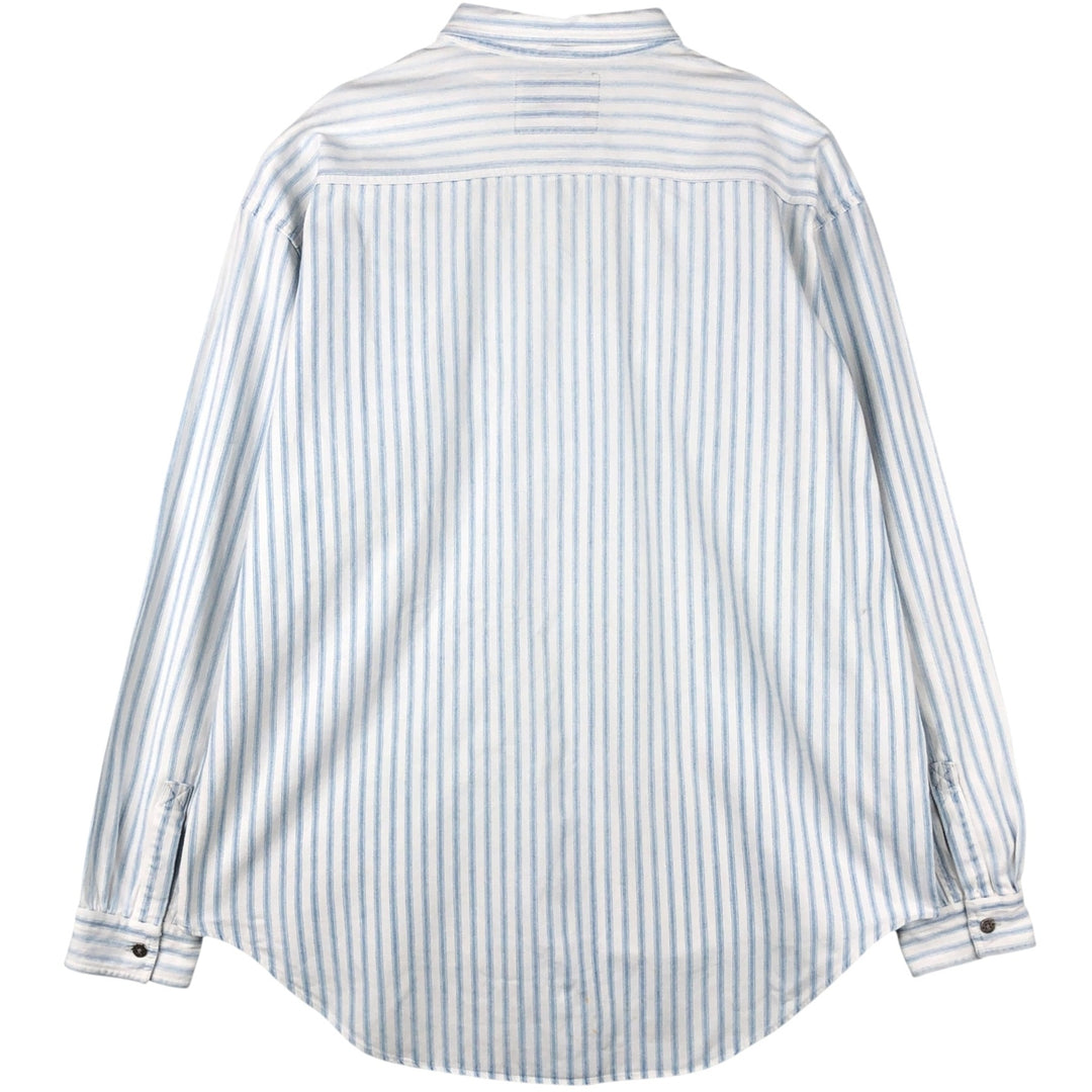 90'S Vintage Levi's Long Sleeve Cotton Striped Shirt, Men's Size XL cotton Blue type light blue Vintage Second Hand