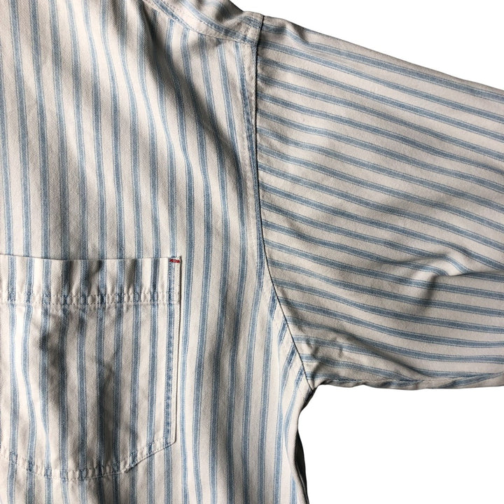 90'S Vintage Levi's Long Sleeve Cotton Striped Shirt, Men's Size XL cotton Blue type light blue Vintage Second Hand