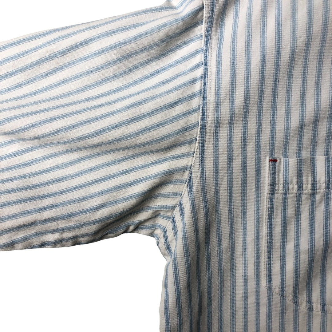 90'S Vintage Levi's Long Sleeve Cotton Striped Shirt, Men's Size XL cotton Blue type light blue Vintage Second Hand
