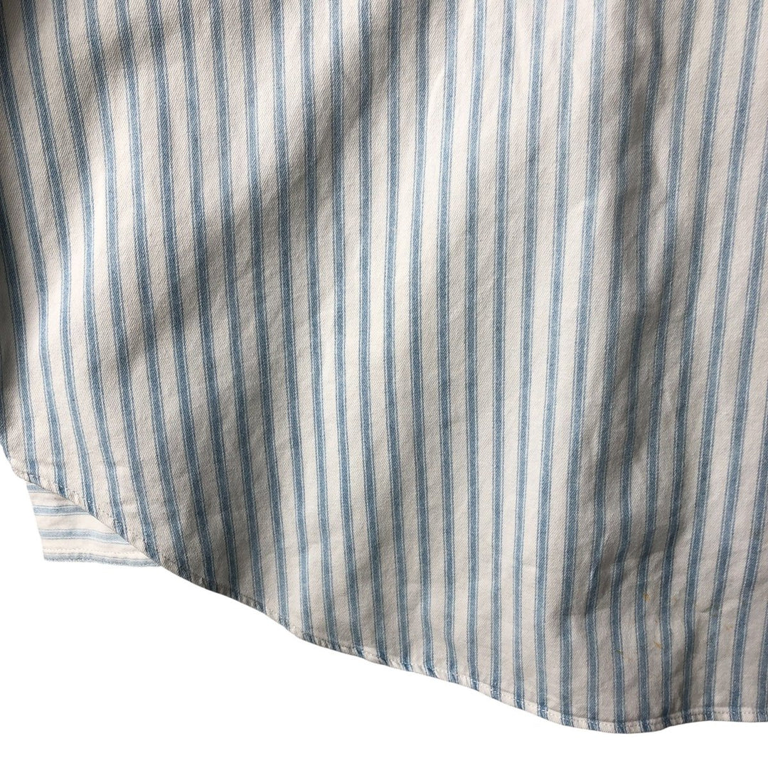 90'S Vintage Levi's Long Sleeve Cotton Striped Shirt, Men's Size XL cotton Blue type light blue Vintage Second Hand
