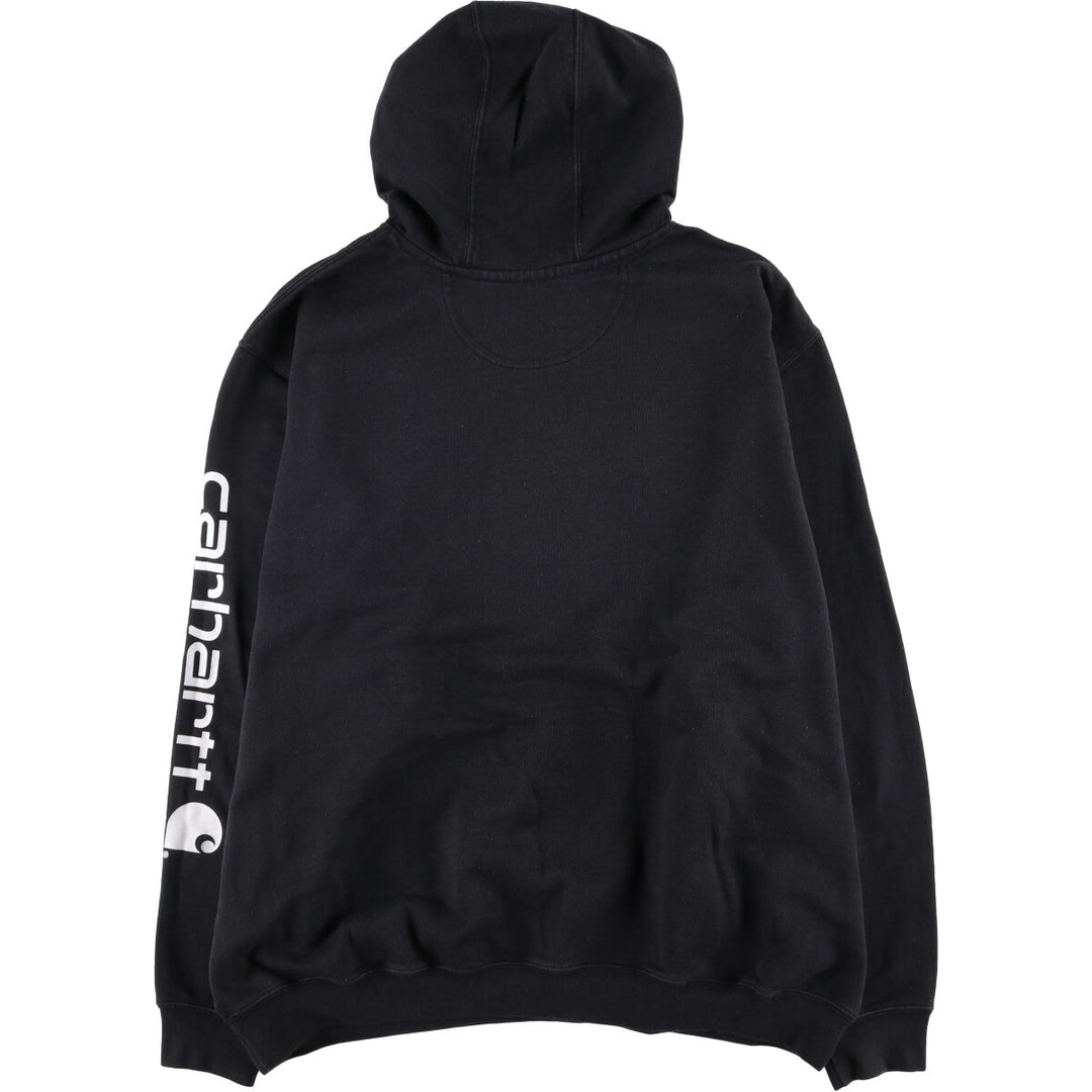 Carhartt ORIGINAL FIT sweatshirt pullover hoodie, men's XL size cotton black type Vintage Second Hand
