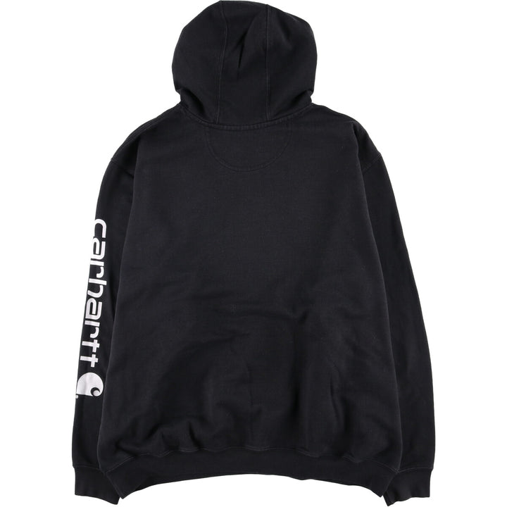 Carhartt ORIGINAL FIT sweatshirt pullover hoodie, men's XL size cotton black type Vintage Second Hand