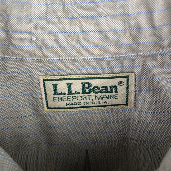 Vintage LLBean long-sleeved button-down striped shirt from the 1980'S to 1990s, made in the USA, size L. unclear Beige type Vintage Second Hand