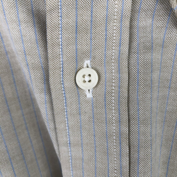 Vintage LLBean long-sleeved button-down striped shirt from the 1980'S to 1990s, made in the USA, size L. unclear Beige type Vintage Second Hand