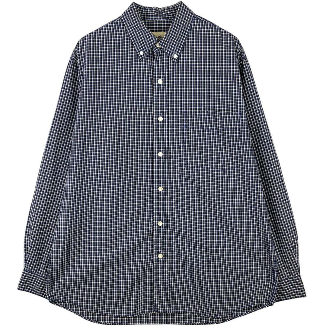 Eddie Bauer Long Sleeve Button-Down Check Shirt, Men's Size M cotton black type Vintage Second Hand