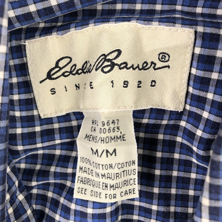 Eddie Bauer Long Sleeve Button-Down Check Shirt, Men's Size M cotton black type Vintage Second Hand