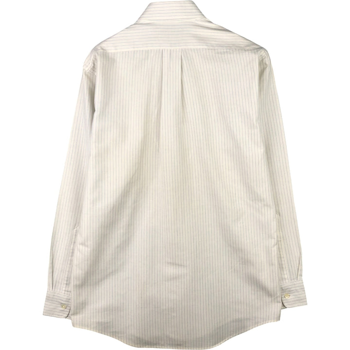 80s-90'S LLBean Long Sleeve Button-Down Striped Shirt Made in USA Men's M Size Vintage cotton white type Vintage Second Hand