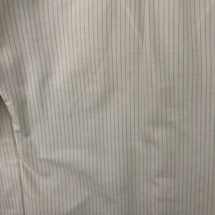 80s-90'S LLBean Long Sleeve Button-Down Striped Shirt Made in USA Men's M Size Vintage cotton white type Vintage Second Hand