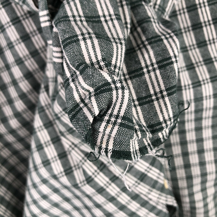 Eddie Bauer Long Sleeve Button-Down Check Shirt, Men's Size L cotton green type Vintage Second Hand