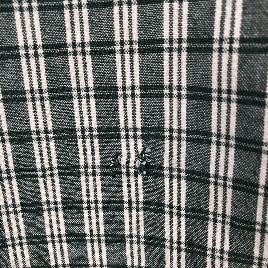 Eddie Bauer Long Sleeve Button-Down Check Shirt, Men's Size L cotton green type Vintage Second Hand