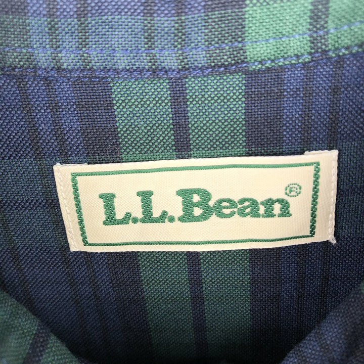 Vintage LL Bean Blackwatch Check Long Sleeve Button-Down Check Shirt from the 1980'S to 1990s, Men's Size L cotton Green type dark green Vintage Second Hand
