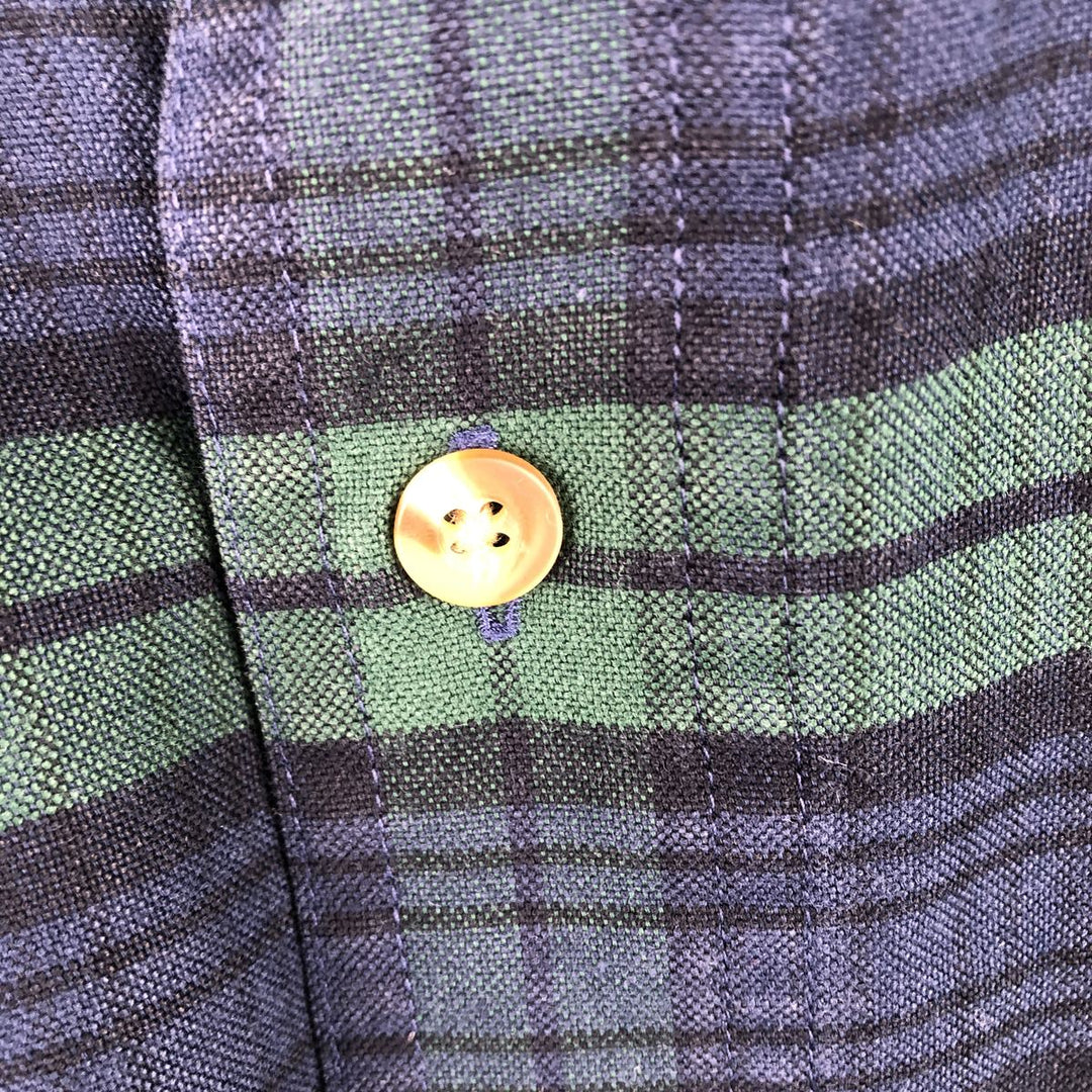 Vintage LL Bean Blackwatch Check Long Sleeve Button-Down Check Shirt from the 1980'S to 1990s, Men's Size L cotton Green type dark green Vintage Second Hand