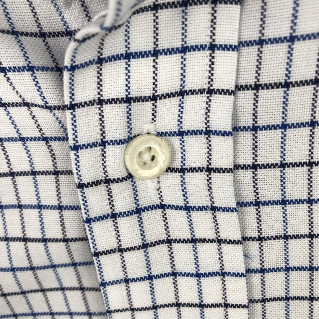 Vintage LLBean long-sleeved button-down check shirt from the 1980'S to 1990s, made in the USA, size M. cotton white type Vintage Second Hand