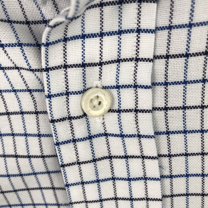 Vintage LLBean long-sleeved button-down check shirt from the 1980'S to 1990s, made in the USA, size M. cotton white type Vintage Second Hand