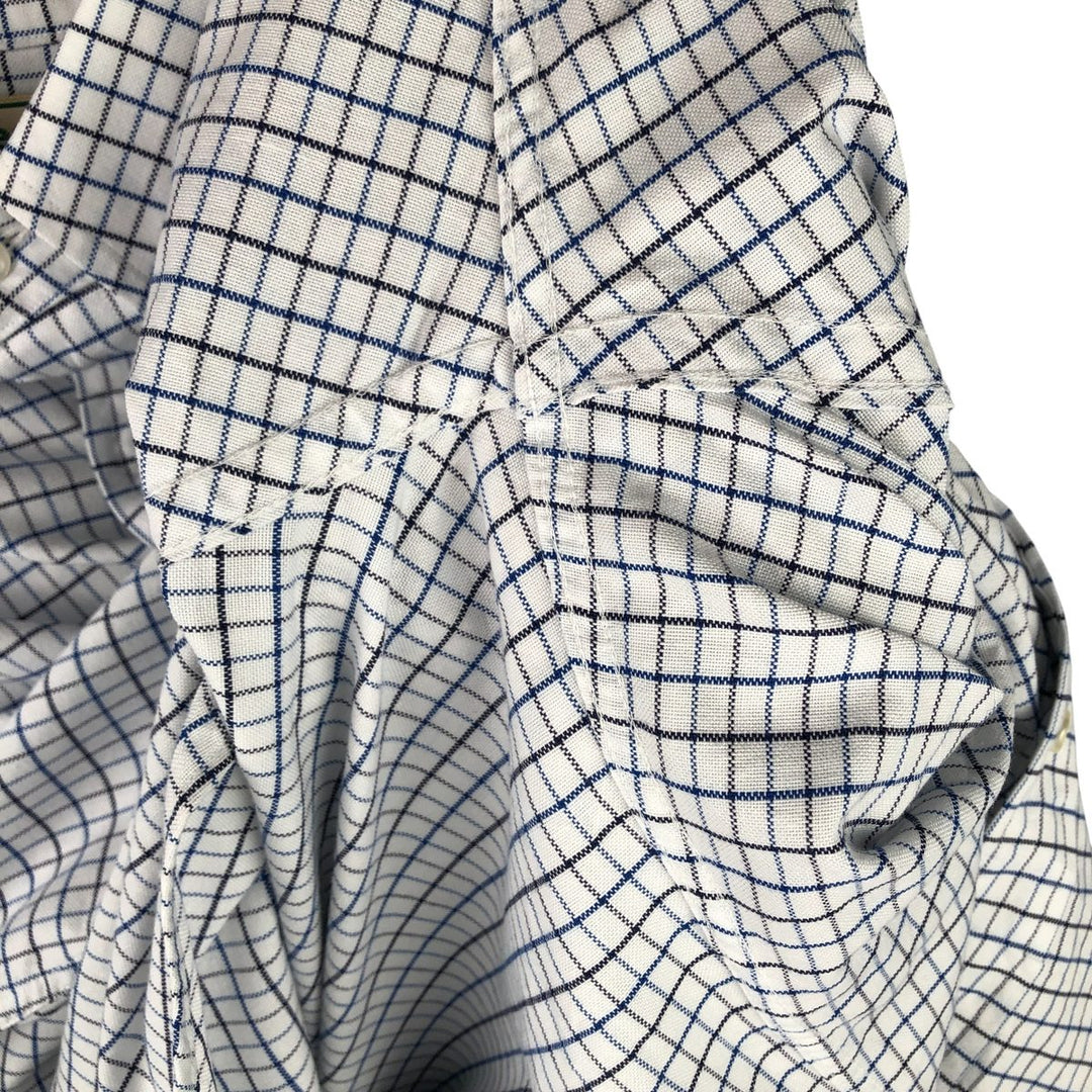 Vintage LLBean long-sleeved button-down check shirt from the 1980'S to 1990s, made in the USA, size M. cotton white type Vintage Second Hand