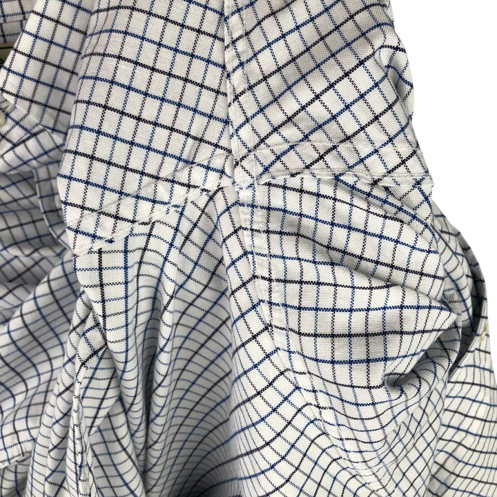 Vintage LLBean long-sleeved button-down check shirt from the 1980'S to 1990s, made in the USA, size M. cotton white type Vintage Second Hand