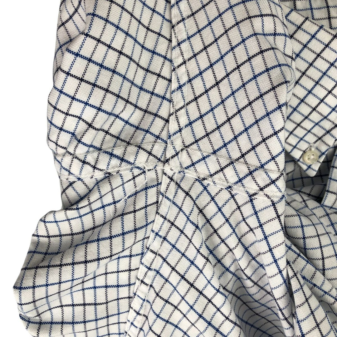 Vintage LLBean long-sleeved button-down check shirt from the 1980'S to 1990s, made in the USA, size M. cotton white type Vintage Second Hand
