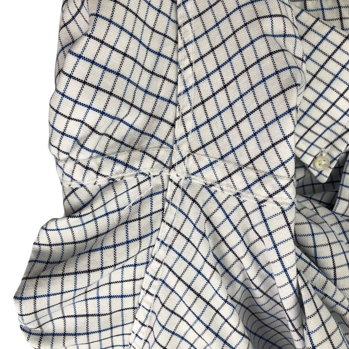Vintage LLBean long-sleeved button-down check shirt from the 1980'S to 1990s, made in the USA, size M. cotton white type Vintage Second Hand