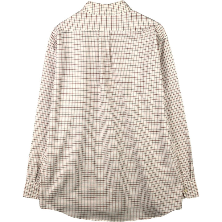 Vintage LLBean long-sleeved button-down check shirt from the 1980'S to 1990s, made in the USA, men's size XL unclear white type Vintage Second Hand