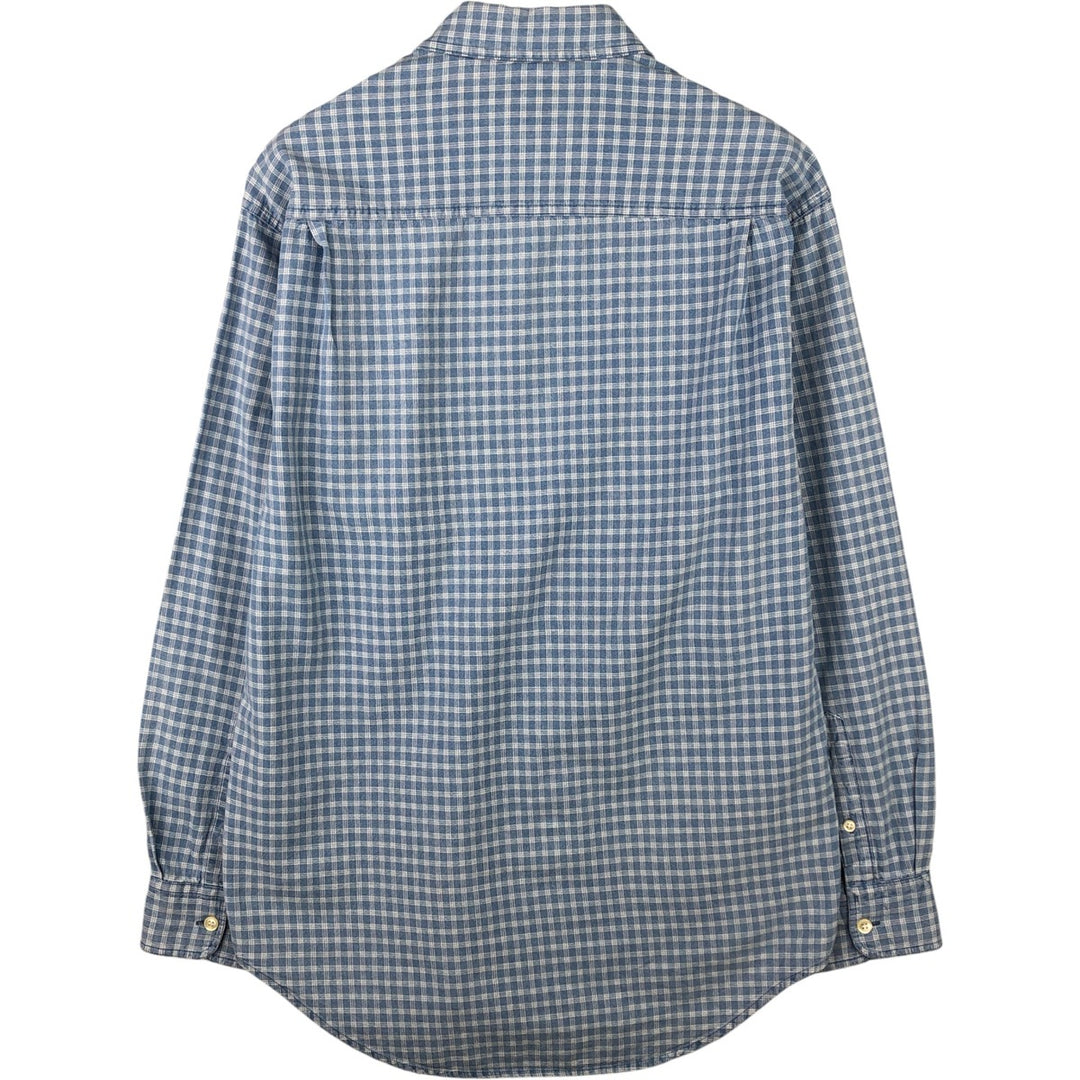 90'S GAP Vintage Long Sleeve Cotton Check Shirt, Men's Size Small cotton Blue type light blue Vintage Second Hand