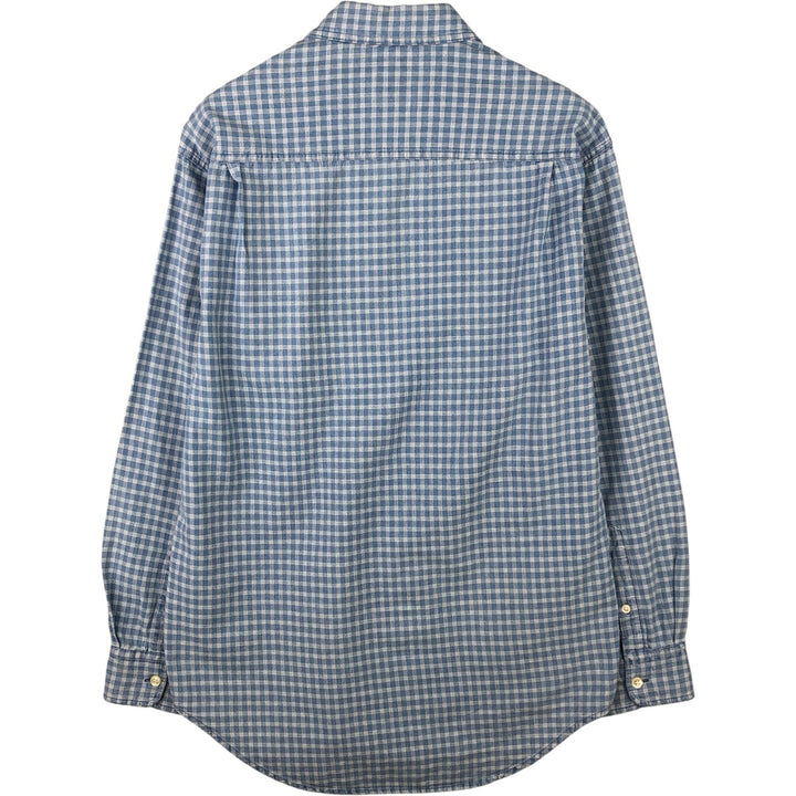 90'S GAP Vintage Long Sleeve Cotton Check Shirt, Men's Size Small cotton Blue type light blue Vintage Second Hand