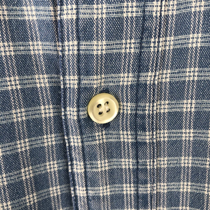 90'S GAP Vintage Long Sleeve Cotton Check Shirt, Men's Size Small cotton Blue type light blue Vintage Second Hand