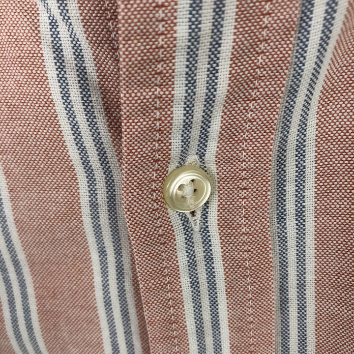 90'S GAP Vintage Long Sleeve Button-Down Striped Shirt, Men's Size L cotton orange type Vintage Second Hand