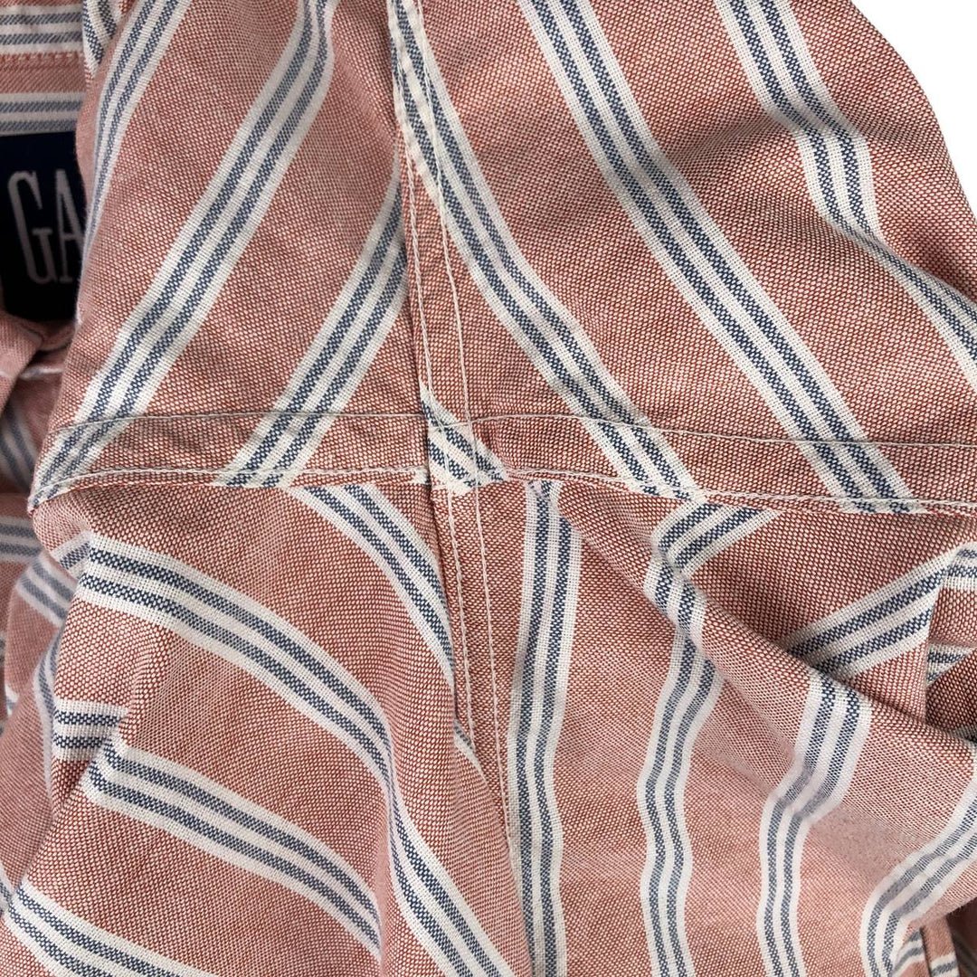 90'S GAP Vintage Long Sleeve Button-Down Striped Shirt, Men's Size L cotton orange type Vintage Second Hand