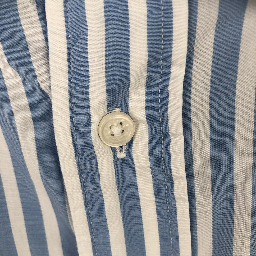 Vintage 1980s-1990'S Brooks Brothers Est. 1818 long-sleeved button-down striped shirt, Made in USA, Men's XL cotton Blue type light blue Vintage Second Hand