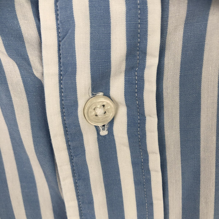 Vintage 1980s-1990'S Brooks Brothers Est. 1818 long-sleeved button-down striped shirt, Made in USA, Men's XL cotton Blue type light blue Vintage Second Hand