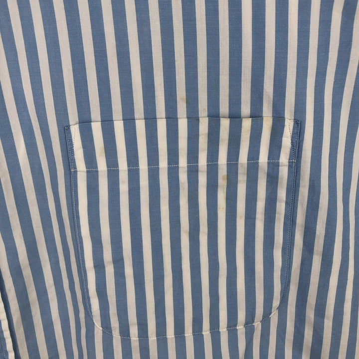 Vintage 1980s-1990'S Brooks Brothers Est. 1818 long-sleeved button-down striped shirt, Made in USA, Men's XL cotton Blue type light blue Vintage Second Hand