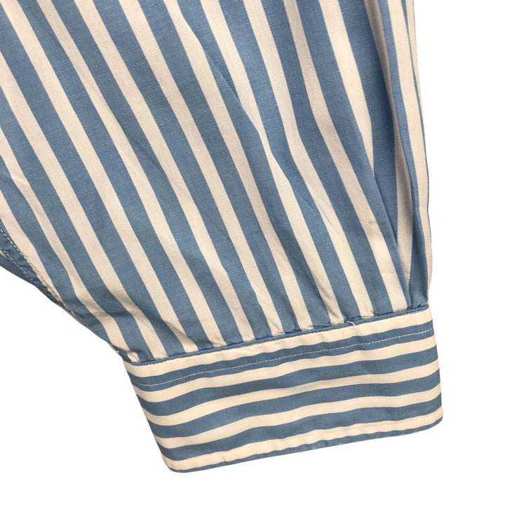 Vintage 1980s-1990'S Brooks Brothers Est. 1818 long-sleeved button-down striped shirt, Made in USA, Men's XL cotton Blue type light blue Vintage Second Hand