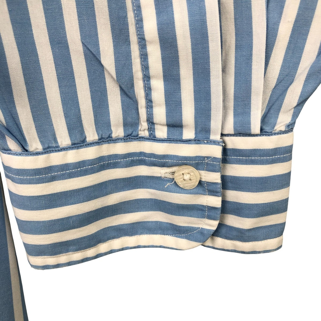 Vintage 1980s-1990'S Brooks Brothers Est. 1818 long-sleeved button-down striped shirt, Made in USA, Men's XL cotton Blue type light blue Vintage Second Hand