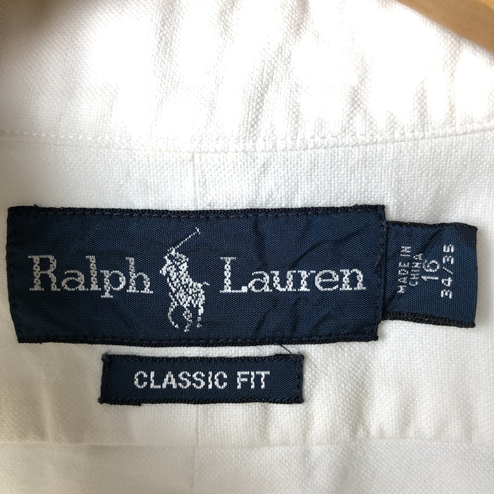 Ralph Lauren Classic Fit Long Sleeve Button Down Shirt, Men's Size L cotton white type Vintage Second Hand