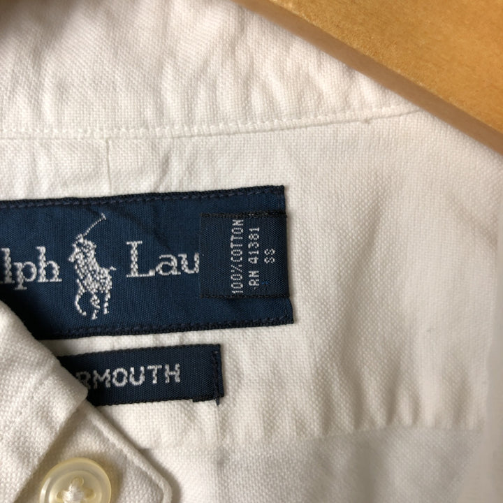 Ralph Lauren YARMOUTH long sleeve button down shirt, men's size M cotton white type Vintage Second Hand