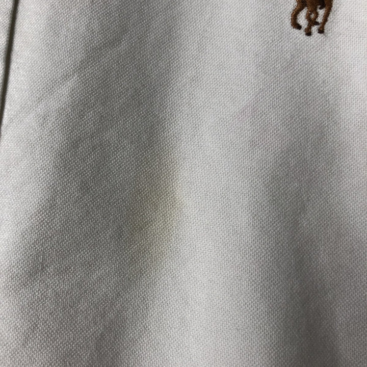 Ralph Lauren YARMOUTH long sleeve button down shirt, men's size M cotton white type Vintage Second Hand
