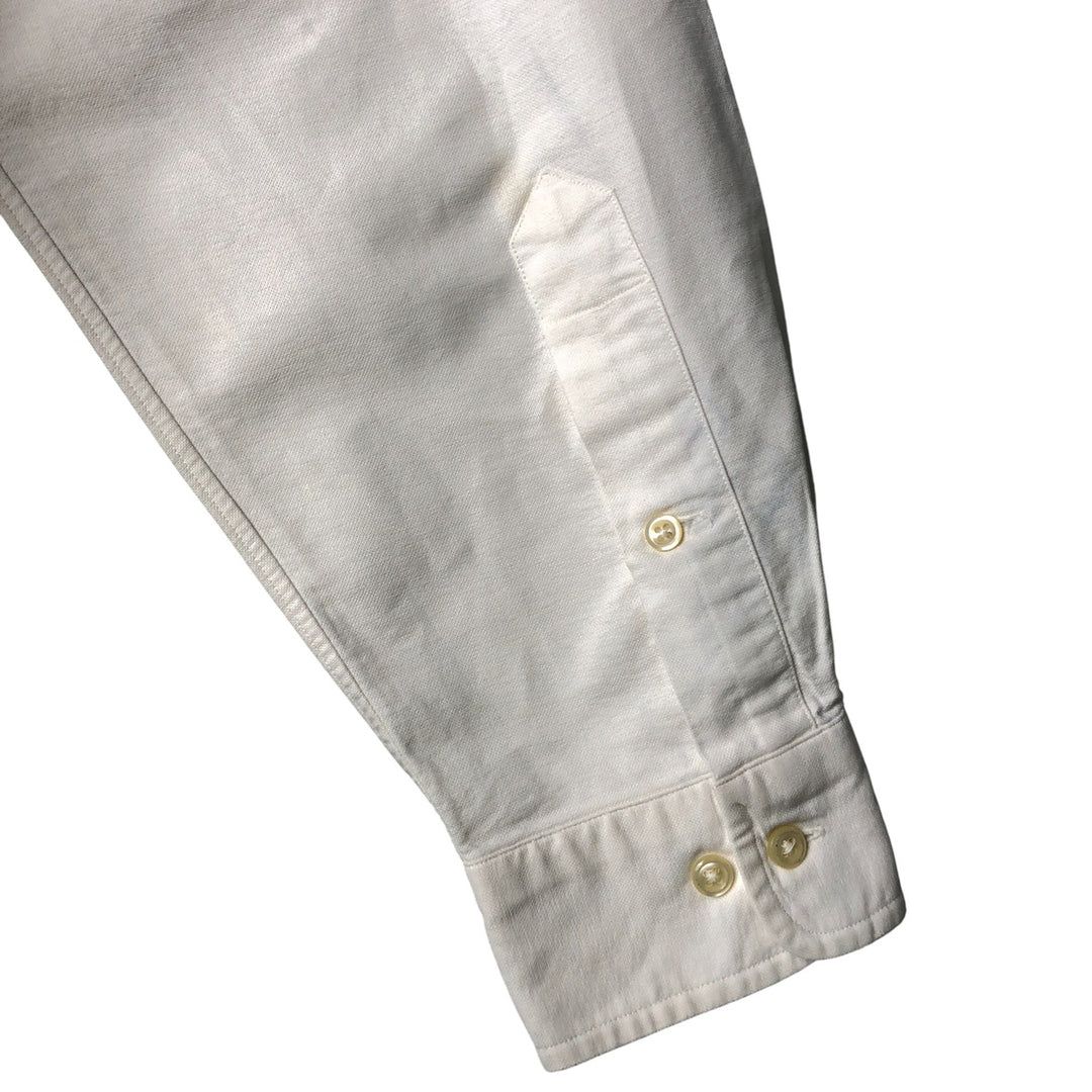 Ralph Lauren YARMOUTH long sleeve button down shirt, men's size M cotton white type Vintage Second Hand