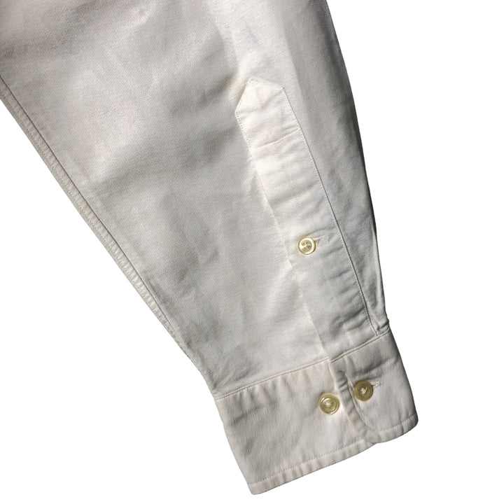 Ralph Lauren YARMOUTH long sleeve button down shirt, men's size M cotton white type Vintage Second Hand
