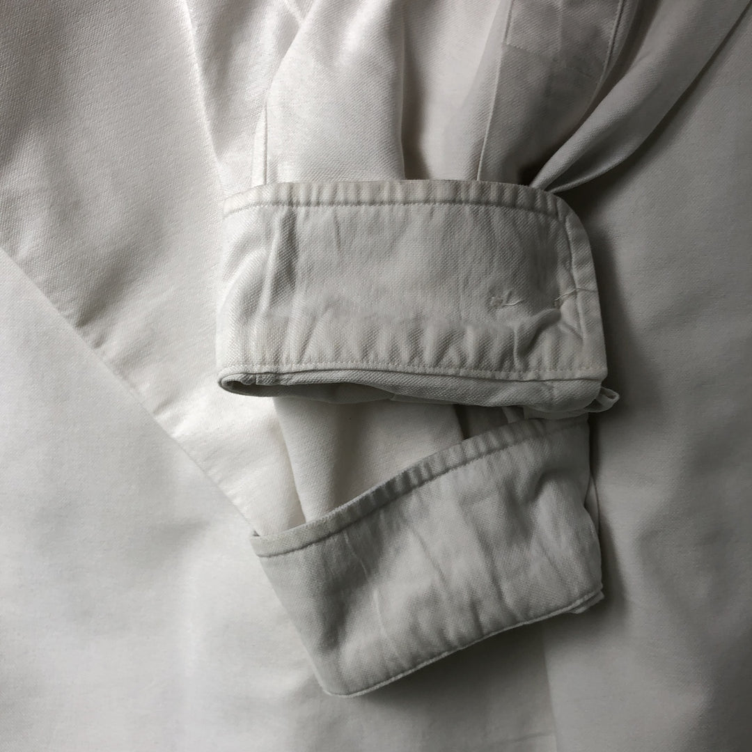 Ralph Lauren YARMOUTH long sleeve button down shirt, men's size M cotton white type Vintage Second Hand