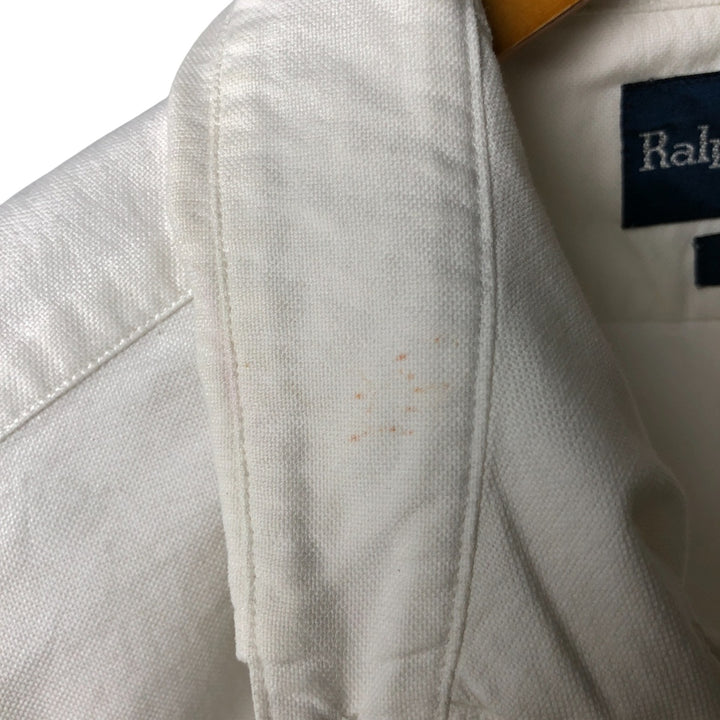 Ralph Lauren YARMOUTH long sleeve button down shirt, men's size M cotton white type Vintage Second Hand
