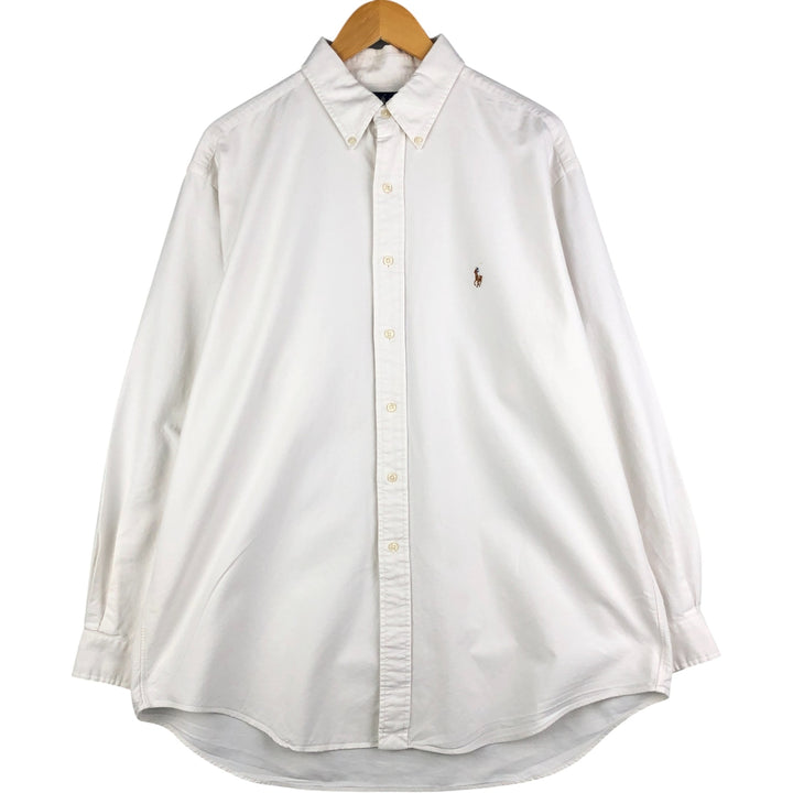 Ralph Lauren YARMOUTH long sleeve button down shirt, men's XL size cotton white type Vintage Second Hand