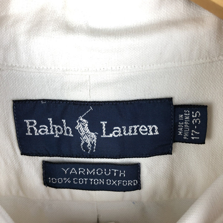 Ralph Lauren YARMOUTH long sleeve button down shirt, men's XL size cotton white type Vintage Second Hand