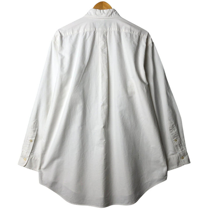 Ralph Lauren YARMOUTH long sleeve button down shirt, men's size L cotton white type Vintage Second Hand
