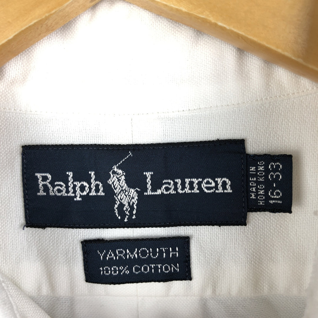 Ralph Lauren YARMOUTH long sleeve button down shirt, men's size L cotton white type Vintage Second Hand
