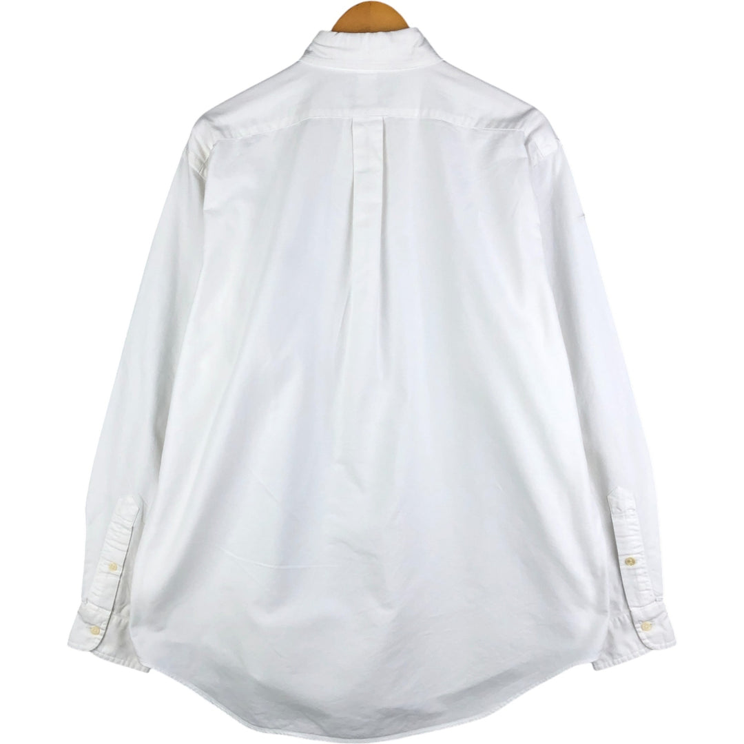 Ralph Lauren YARMOUTH long sleeve button down shirt, men's size L cotton white type Vintage Second Hand