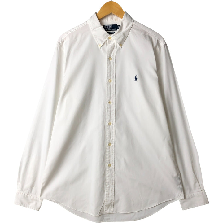 Ralph Lauren POLO by Ralph Lauren CUSTOM FIT long-sleeved button-down shirt, men's size L cotton white type Vintage Second Hand